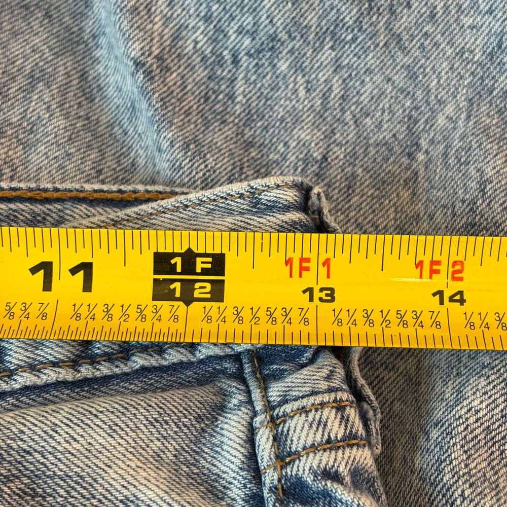 Aero 90s High Rise Baggy Jeans Light Wash Distressed 4 Reg 100% Cotton - Picture 8 of 10